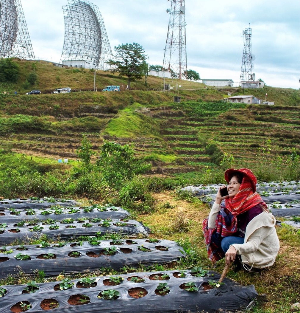 Cell towers in Philippine's rural farmland